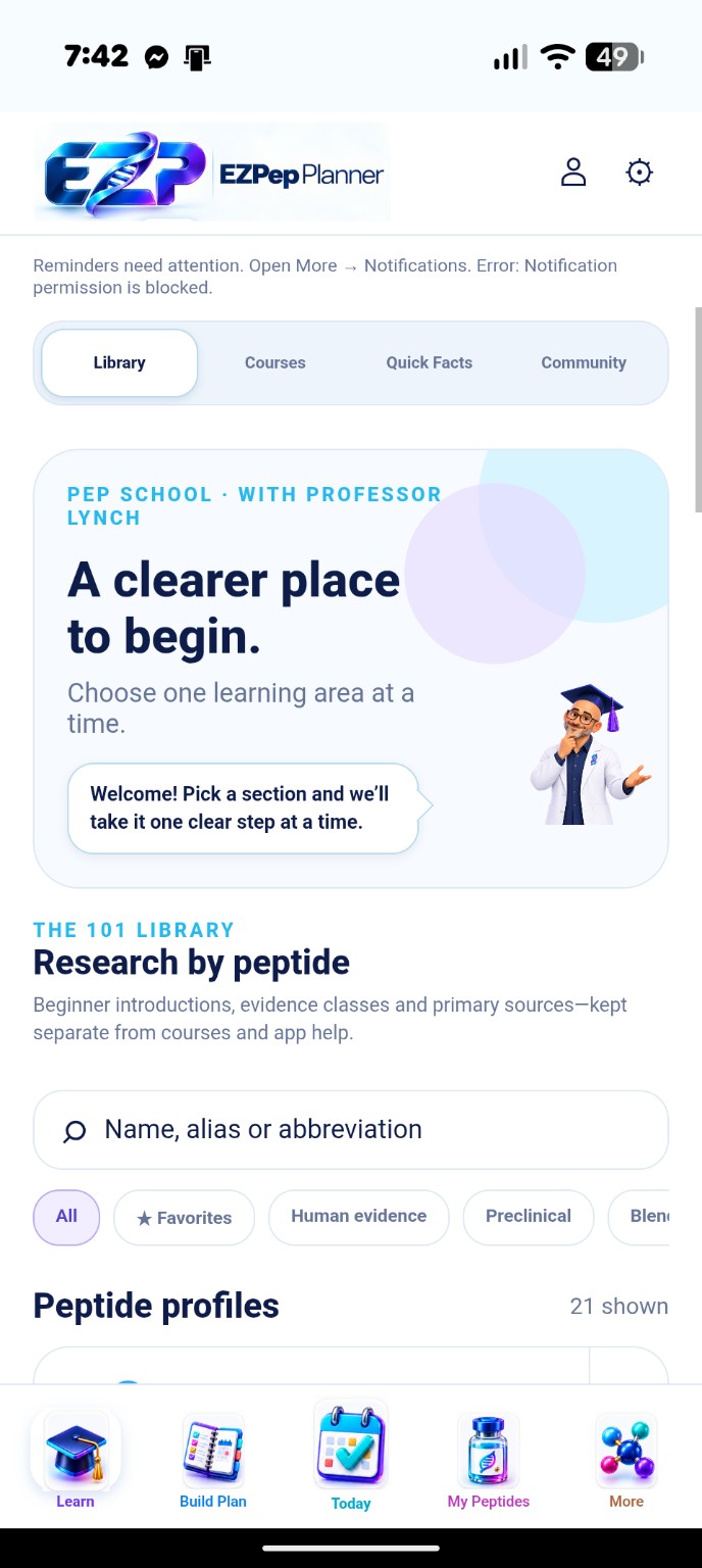 Pep School Library with Professor Lynch, evidence filters and peptide search